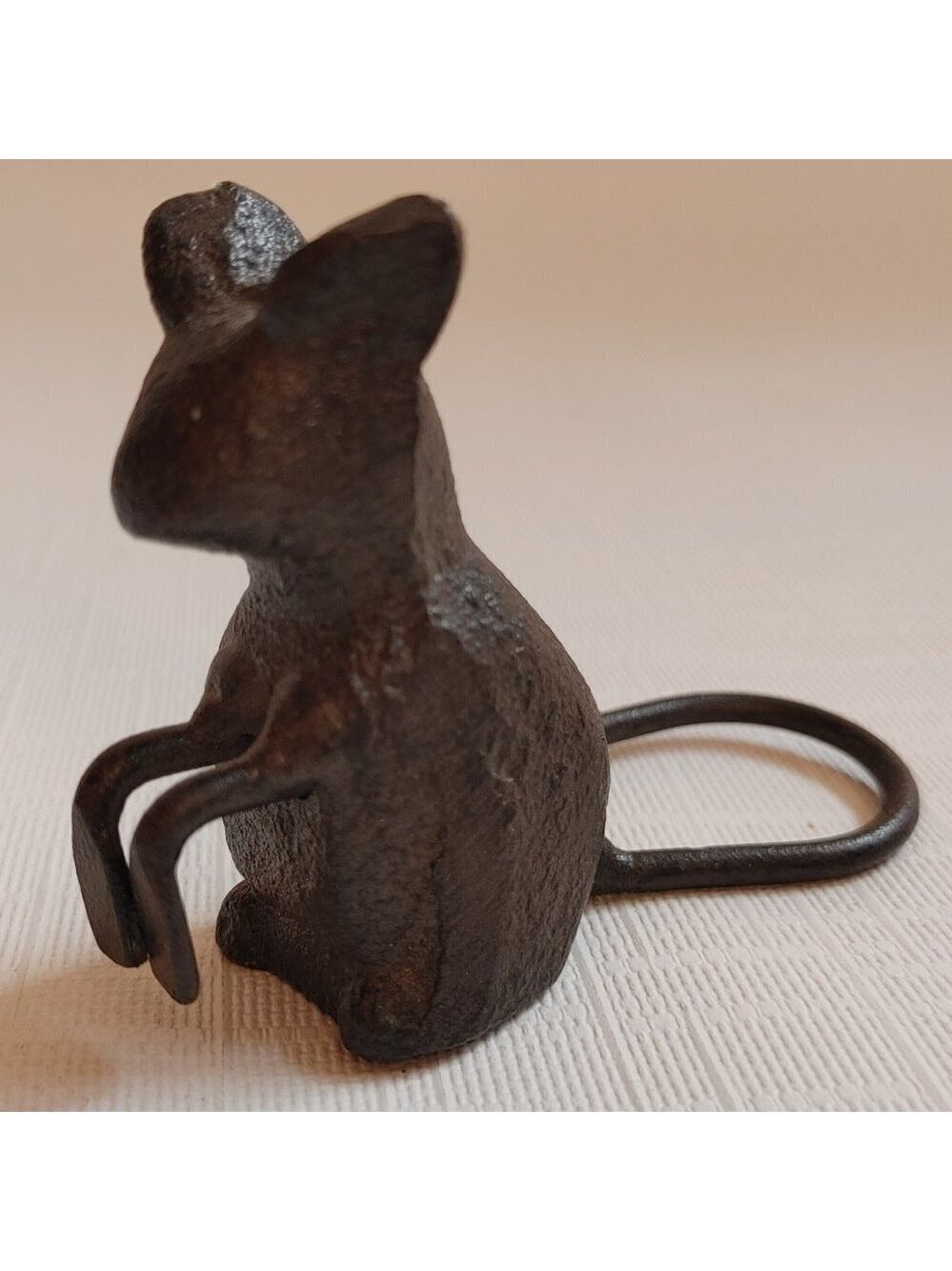 Cute Vintage Wrought Iron Mouse Paper Weight Holde